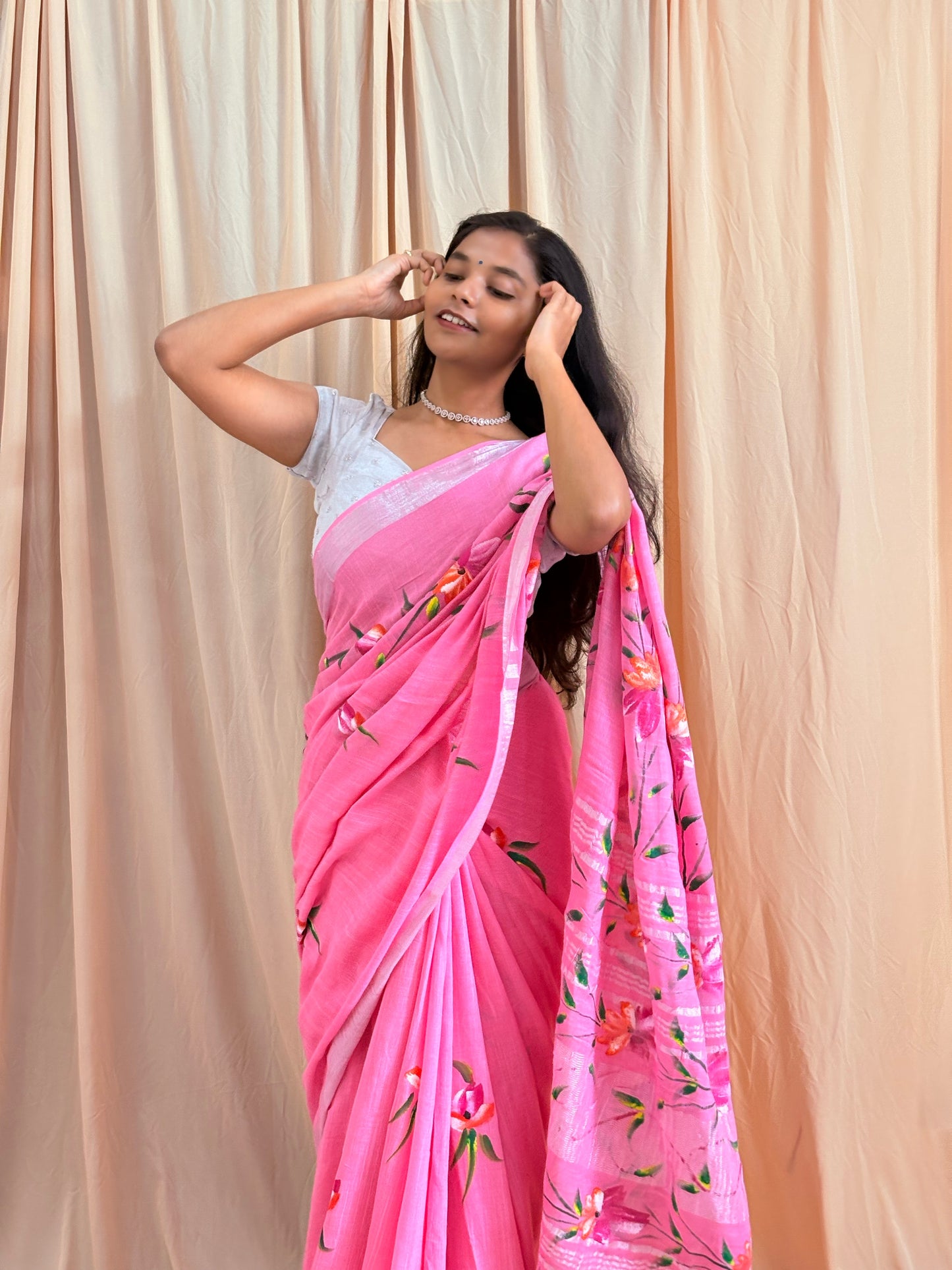 Hand-painted Linen cotton