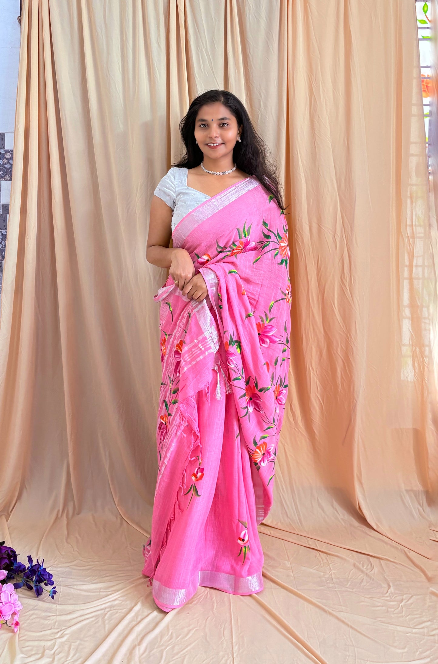 Hand-painted Linen cotton