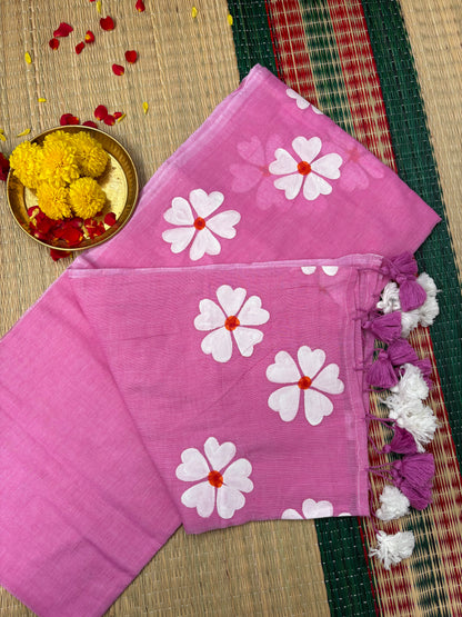 Handpainted Mul cotton saree