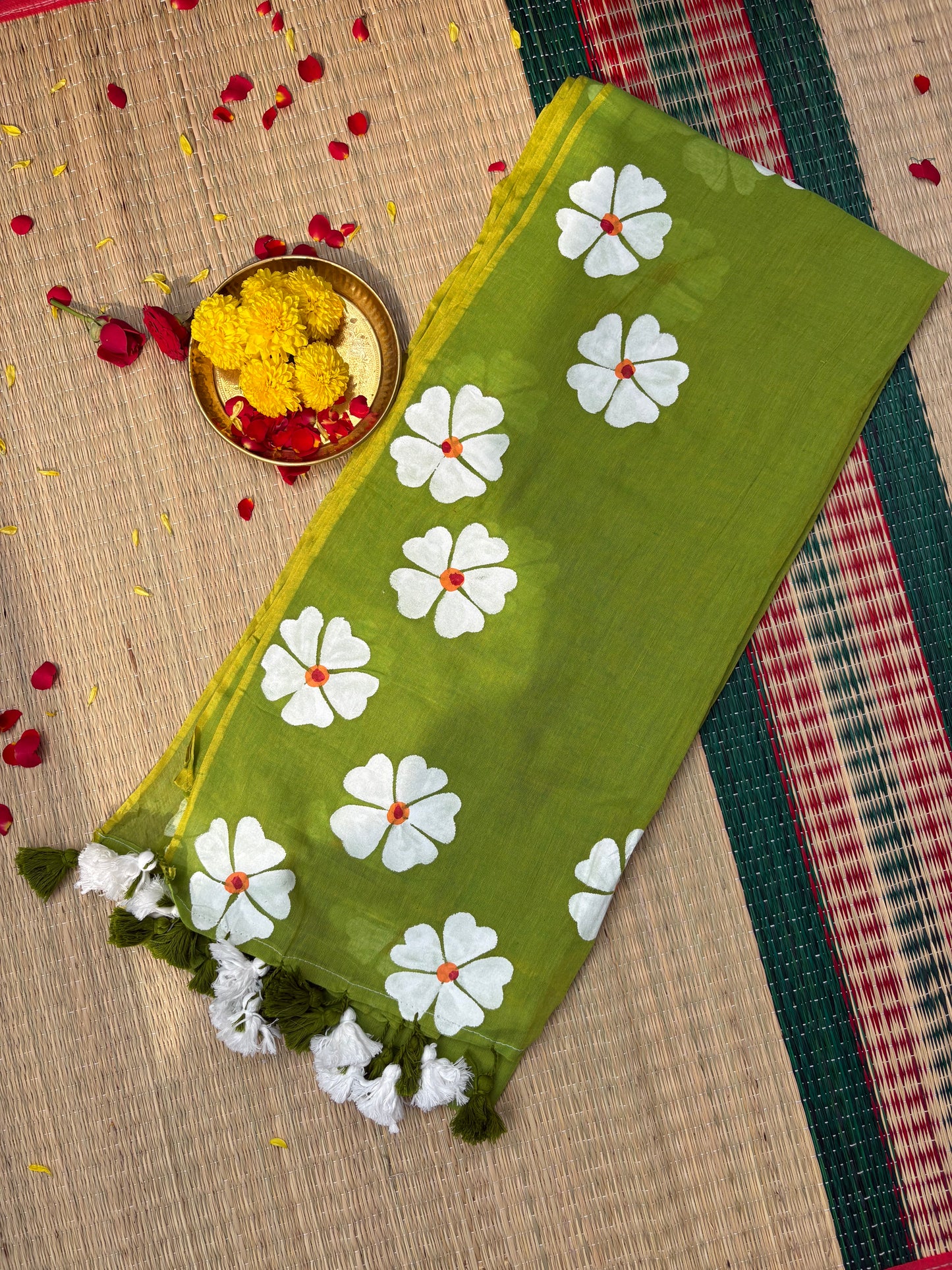 Handpainted Mul cotton saree