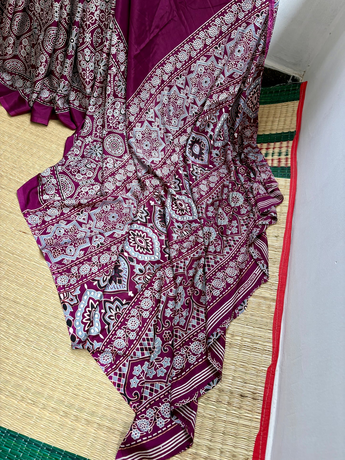 Ajrakh print saree
