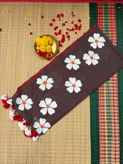 Handpainted Mul cotton saree