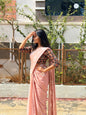 Hand painted Mul cotton saree