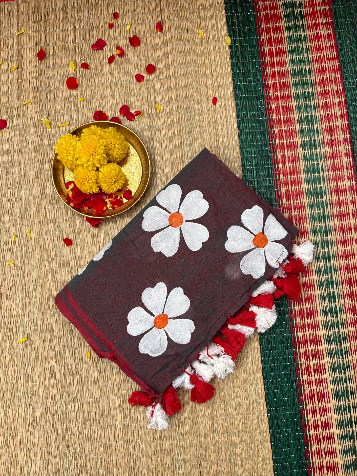 Handpainted Mul cotton saree