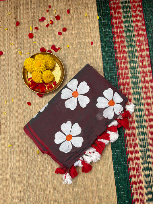 Handpainted Mul cotton saree