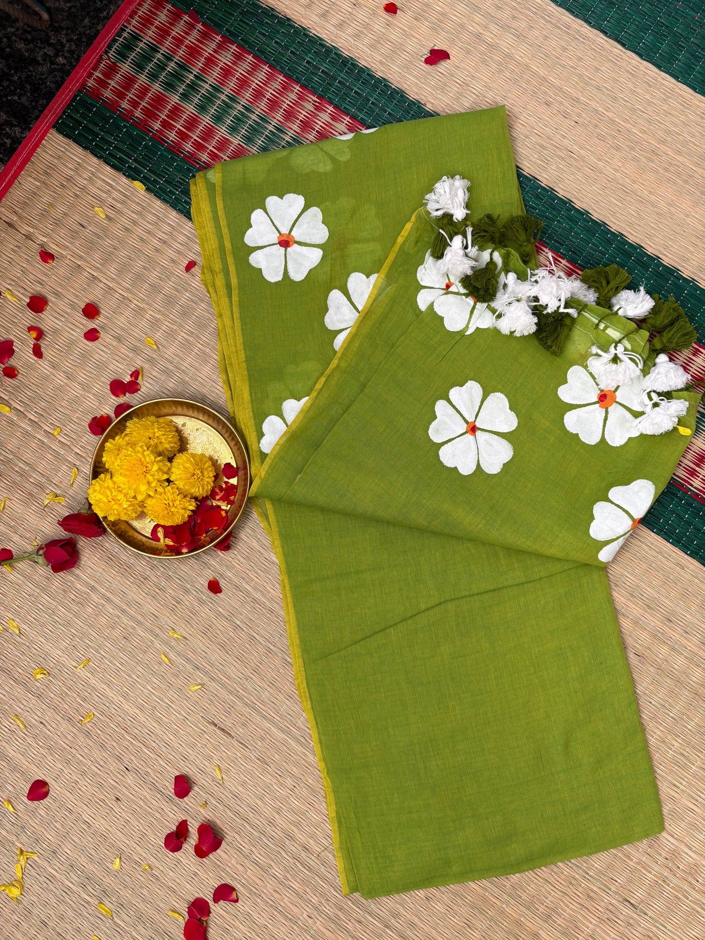 Handpainted Mul cotton saree