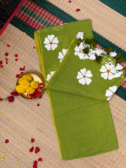 Handpainted Mul cotton saree