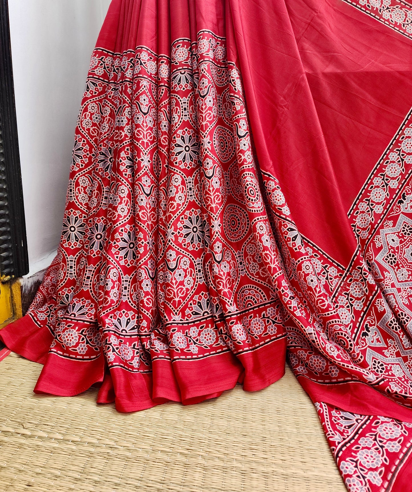 Ajrakh print saree
