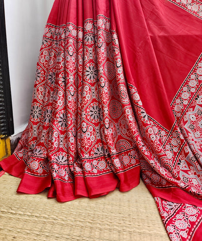 Ajrakh print saree