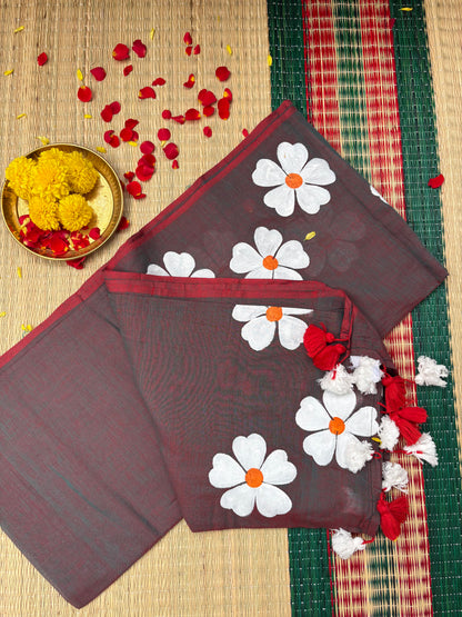 Handpainted Mul cotton saree