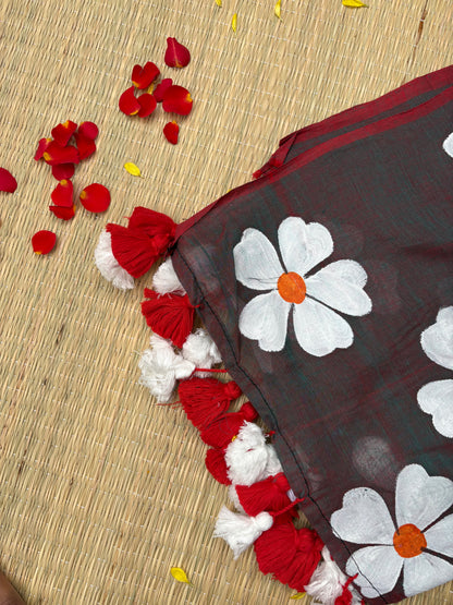 Handpainted Mul cotton saree
