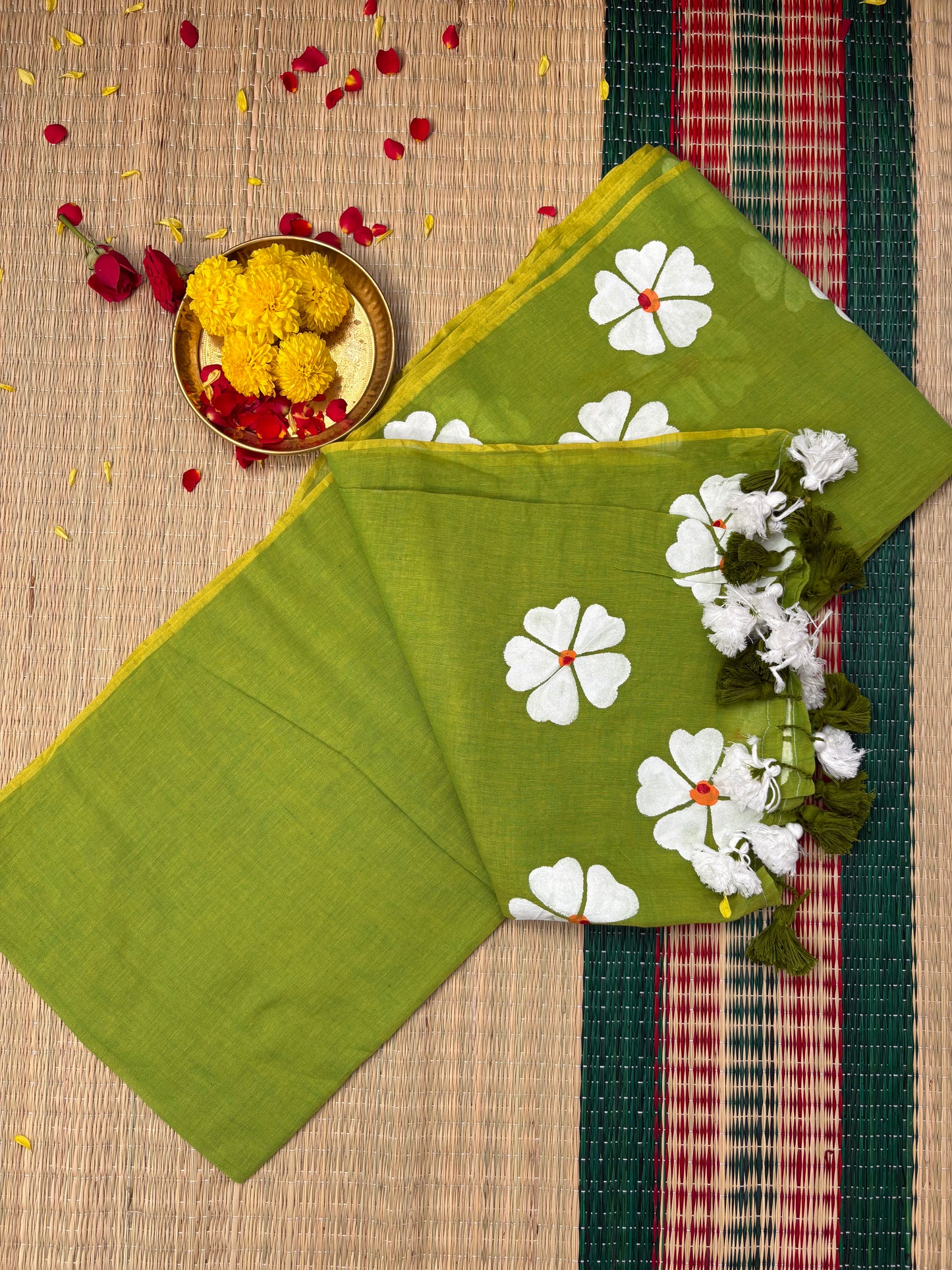 Handpainted Mul cotton saree