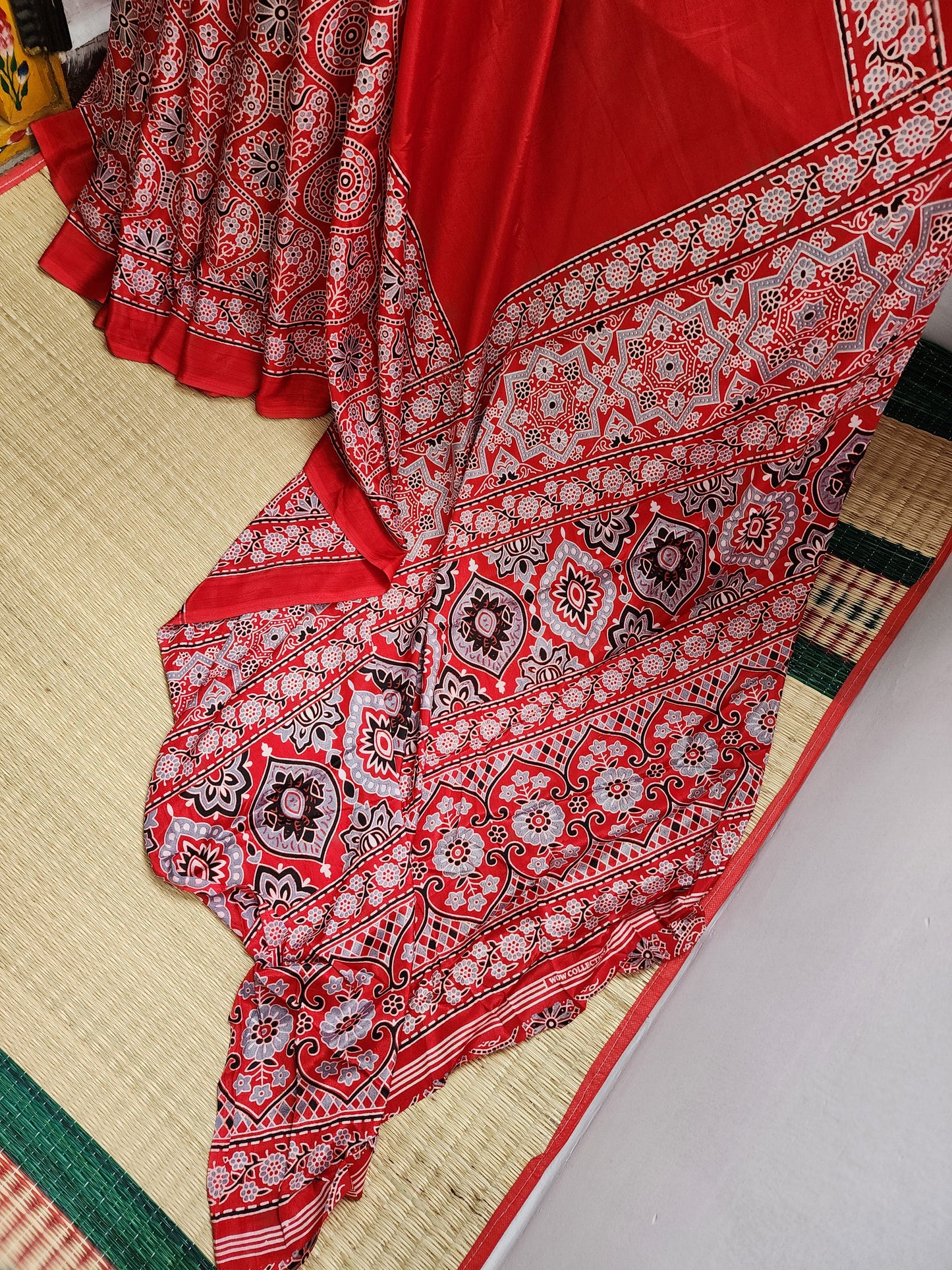 Ajrakh print saree