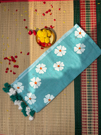 Handpainted Mul cotton saree