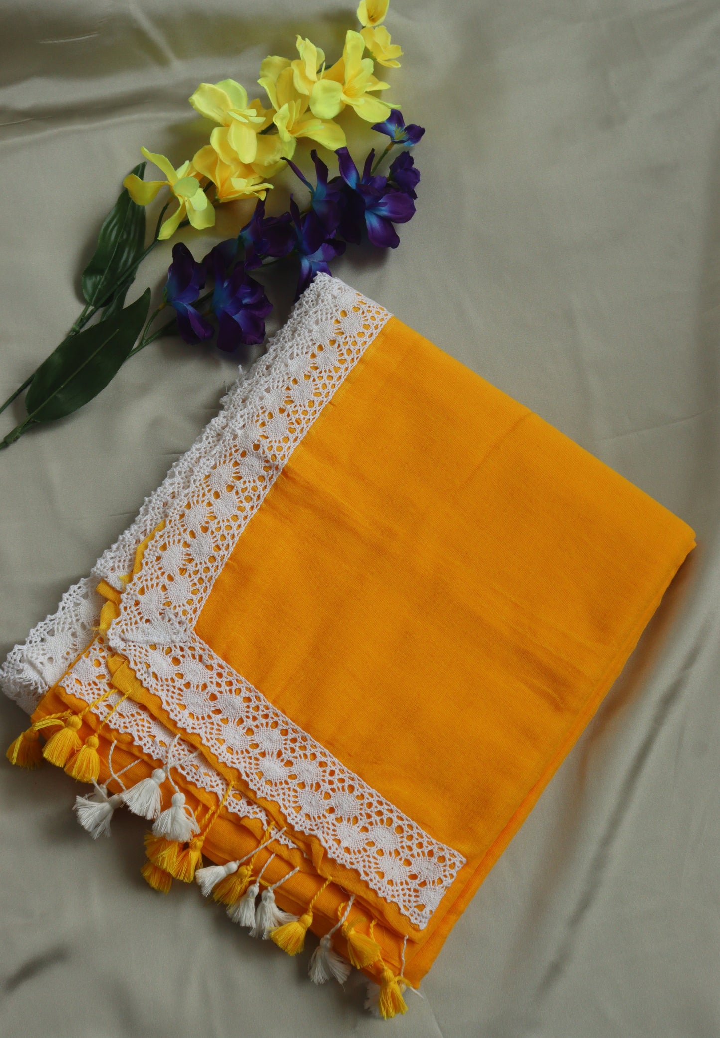 Mul cotton saree with border