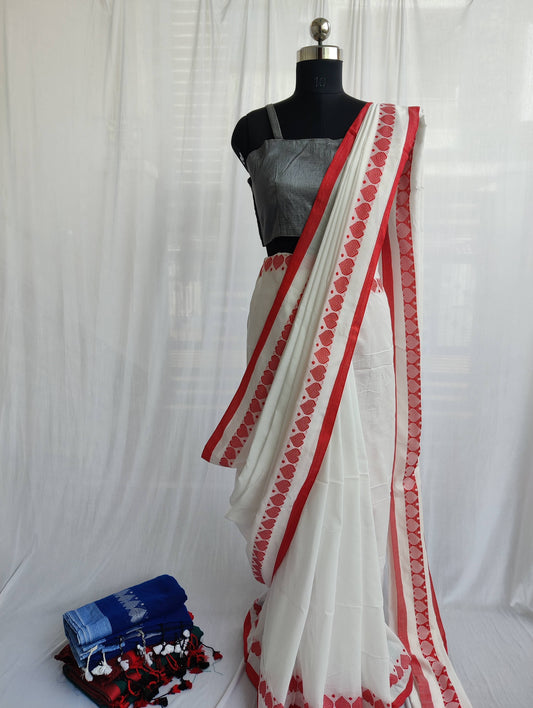 Pure mul cotton saree