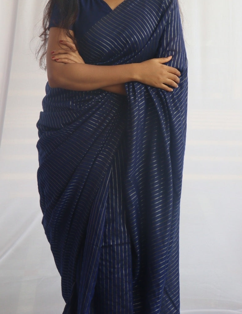 Mul cotton stripes saree