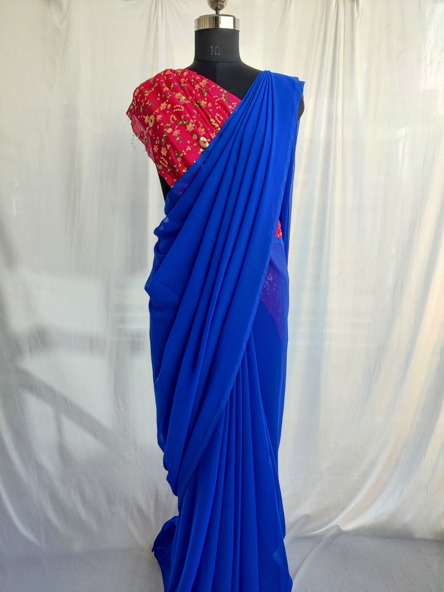 Pure Georgette saree with work blouse/New arrivals