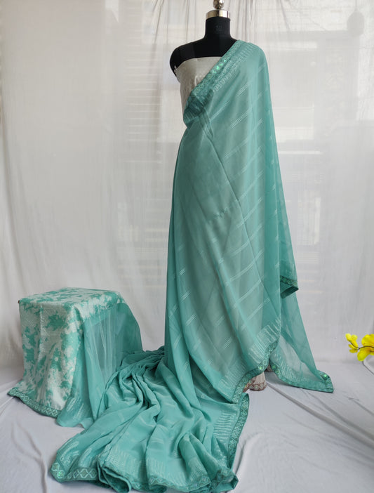 Georgette saree with shibori blouse