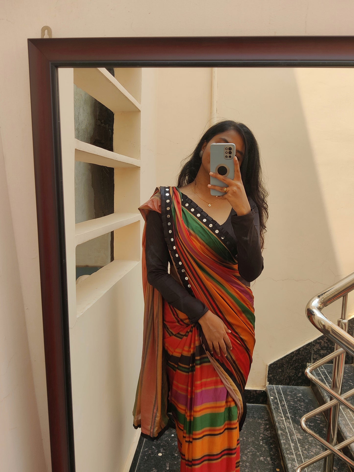 Digital printed saree multicolour