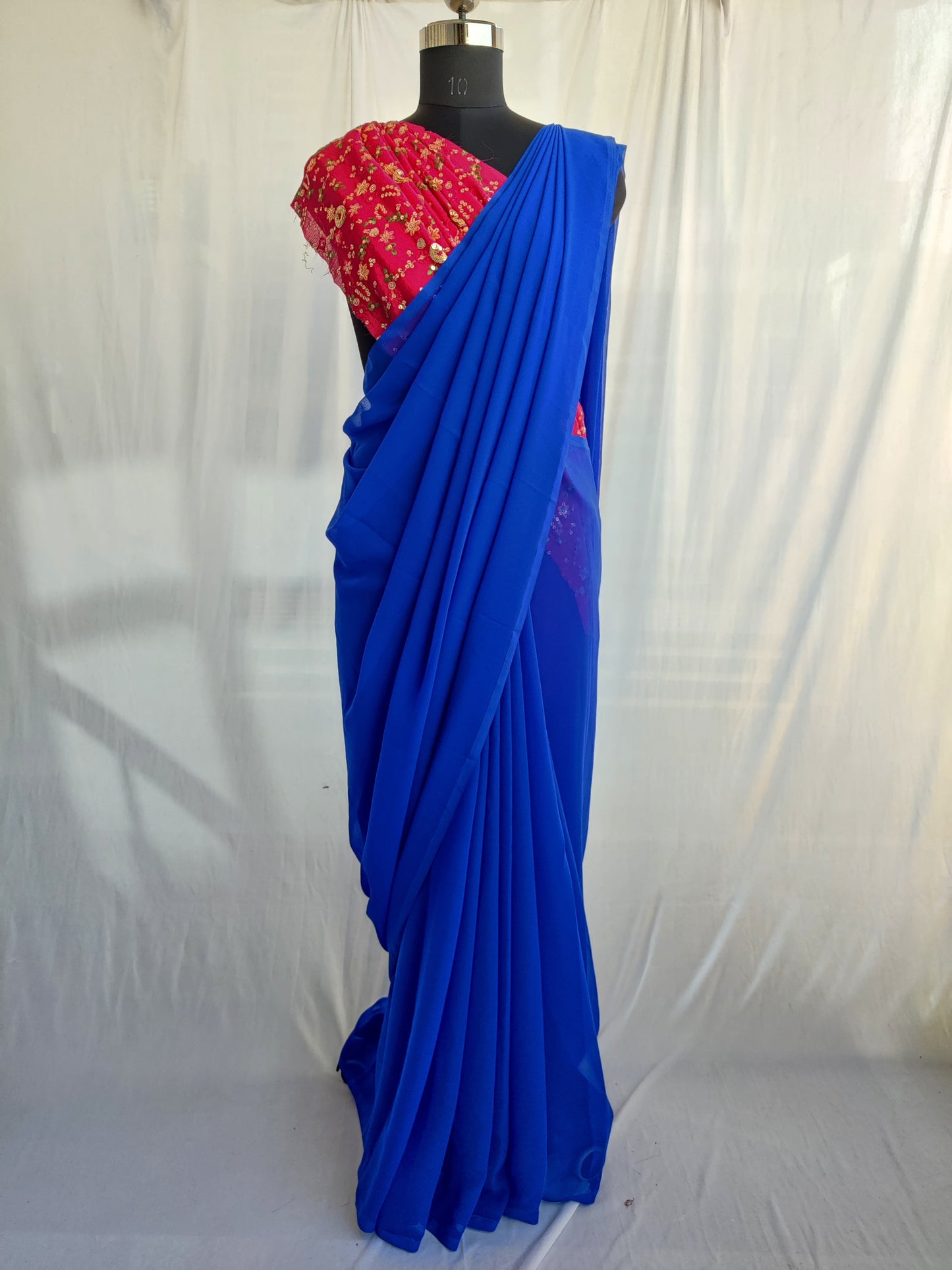 Pure Georgette saree with work blouse/New arrivals