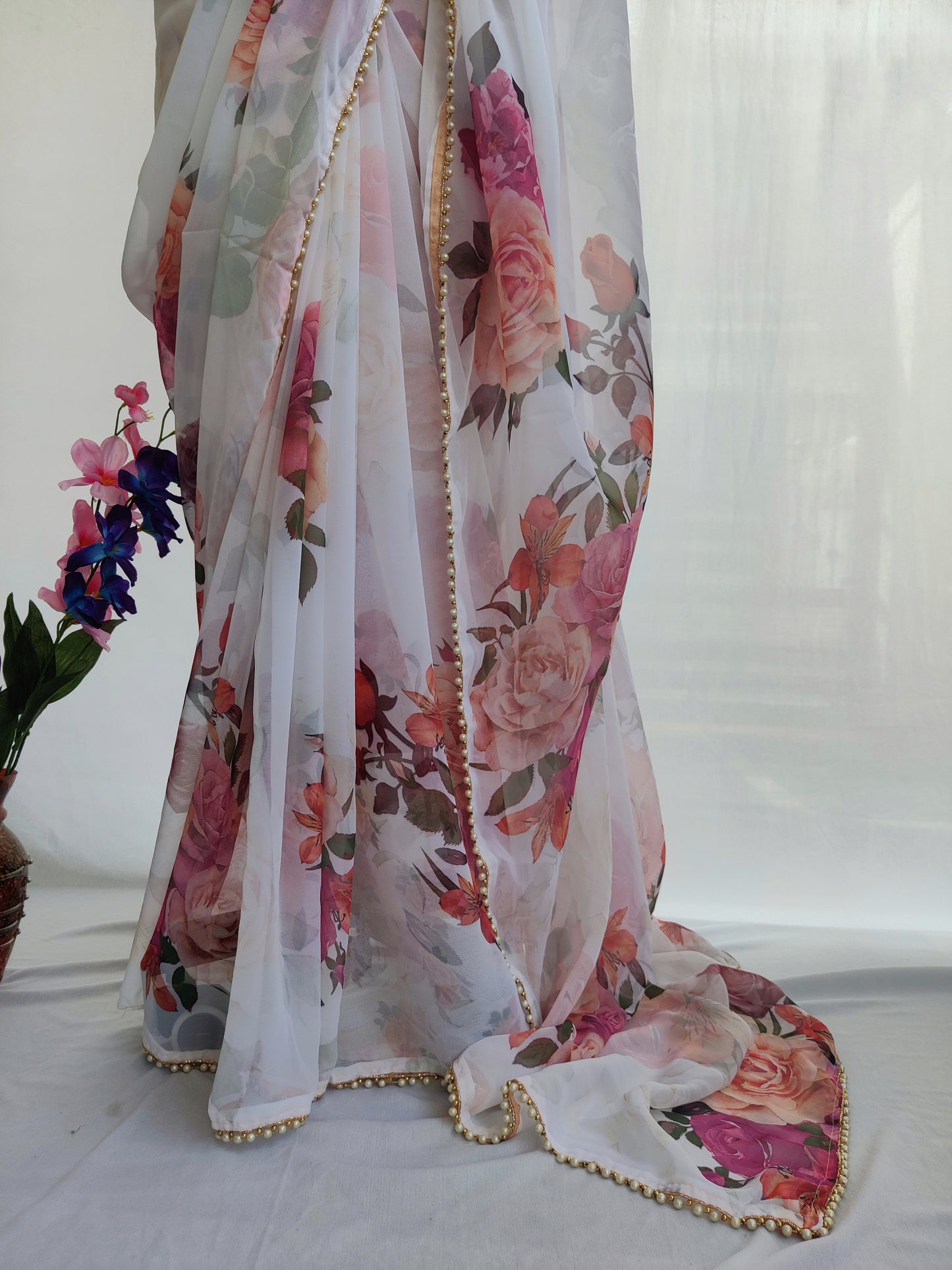 Georgette/Floral sarees