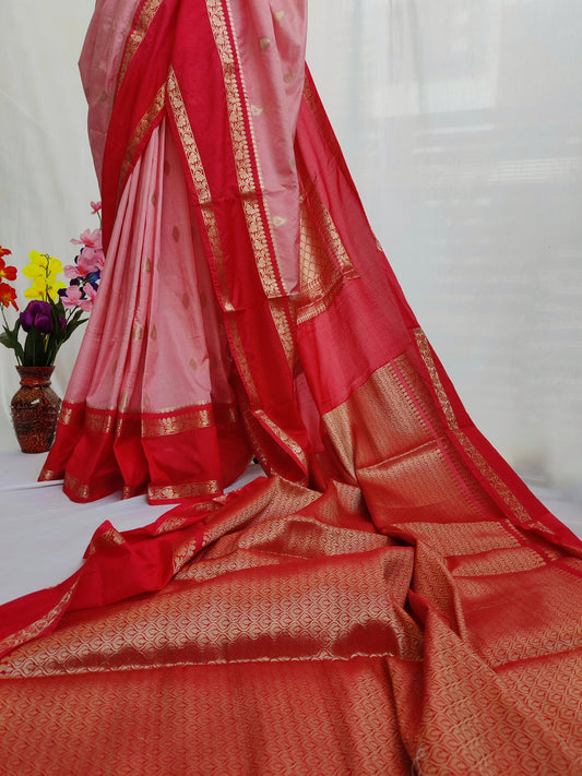 15%OFFSHIVARATRI SALE/Banaras semi katan silk saree