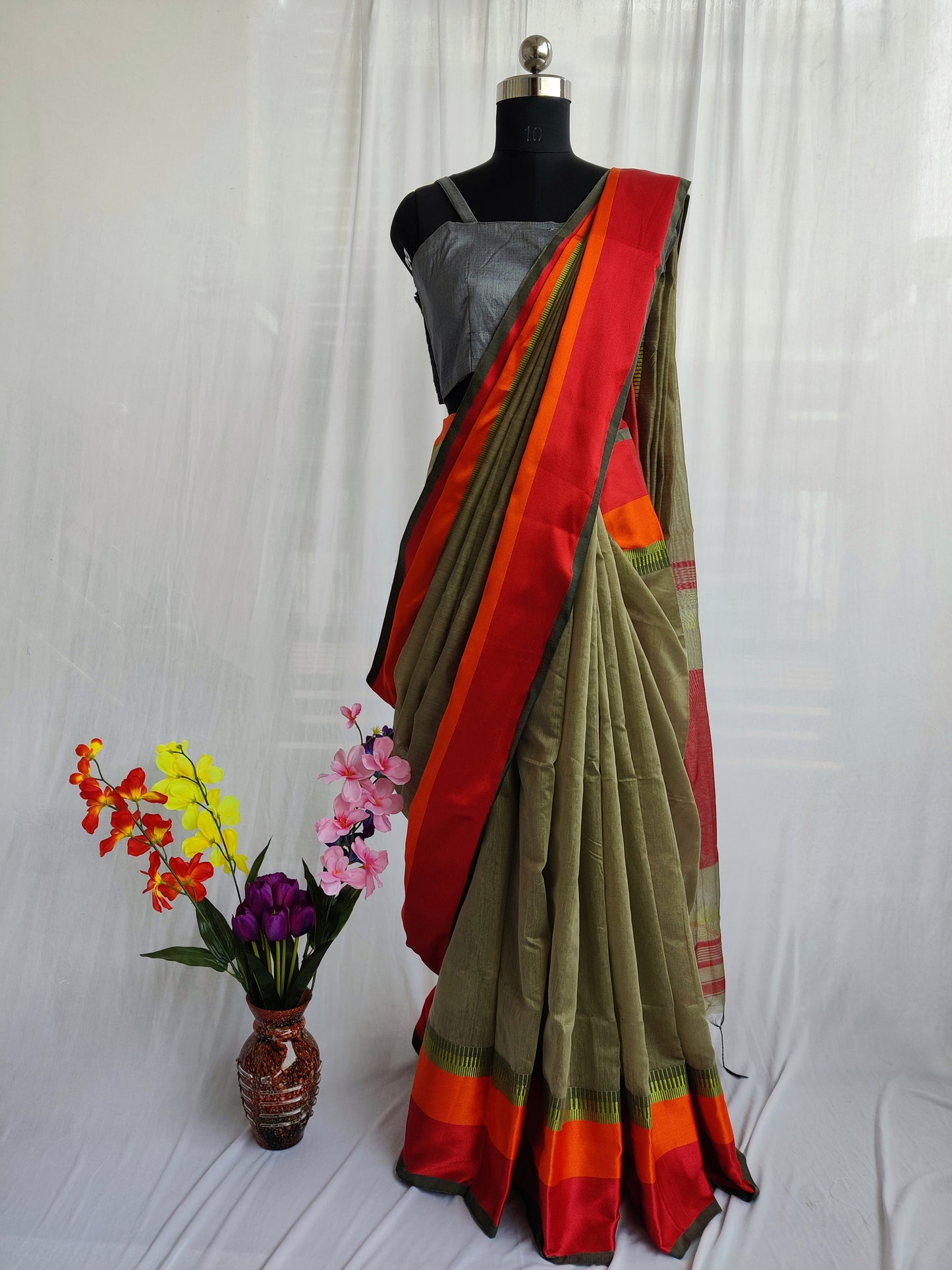 Handwoven silk cotton saree