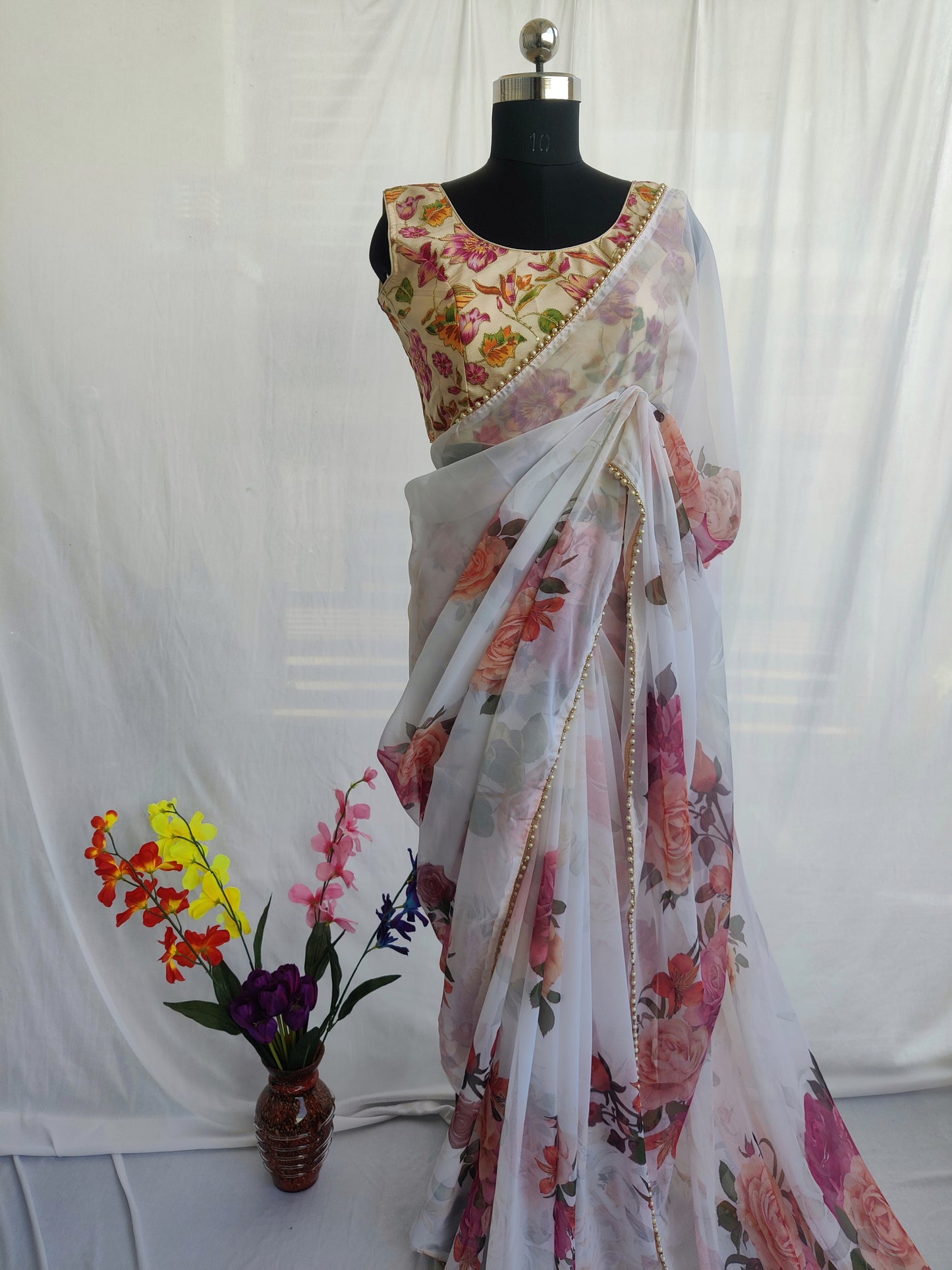 Georgette/Floral sarees