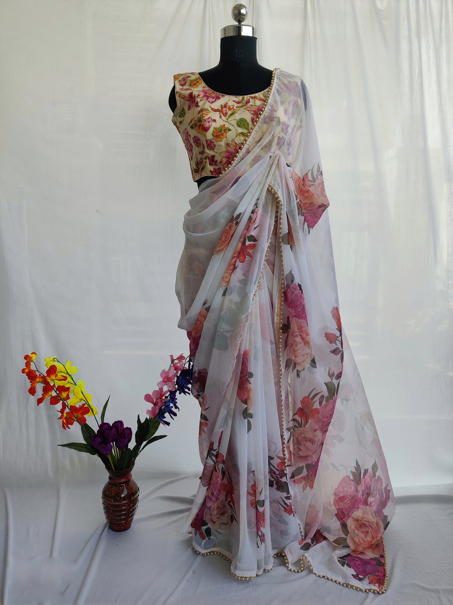 Georgette/Floral sarees