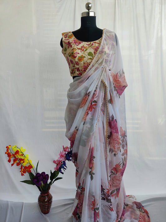 Georgette/Floral sarees