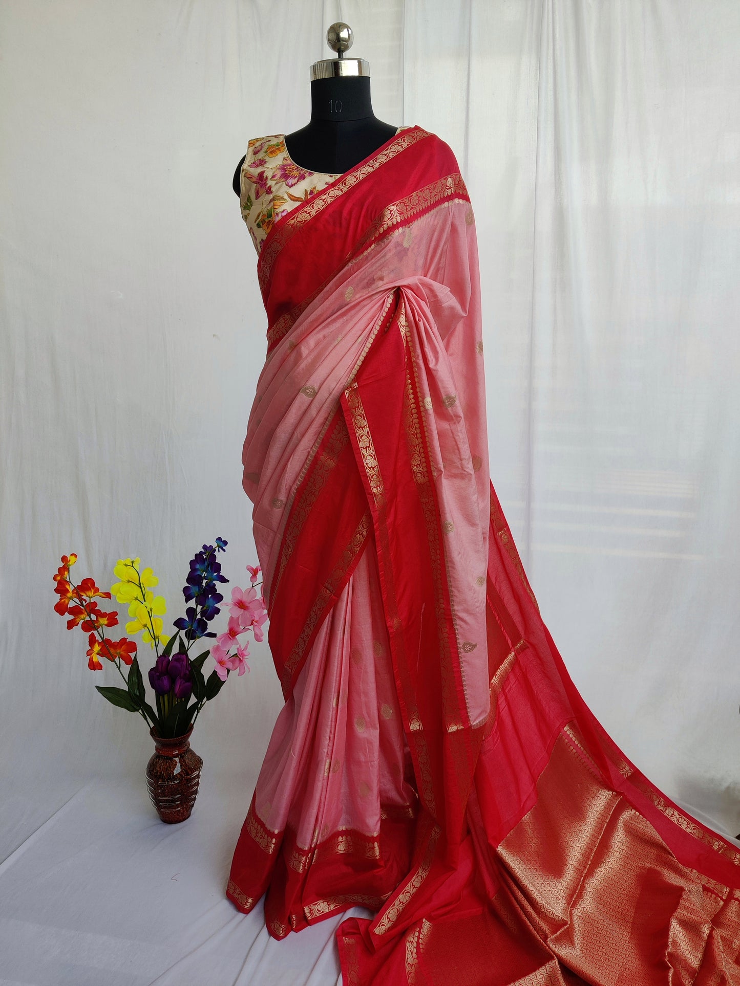 15%OFFSHIVARATRI SALE/Banaras semi katan silk saree