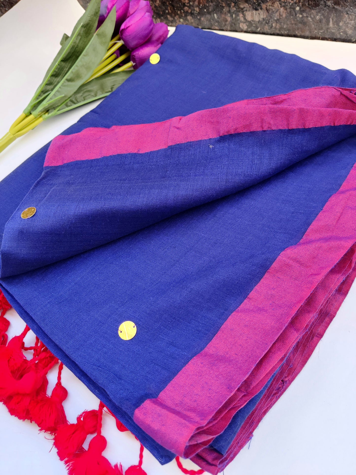 Pure handloom mul cotton saree