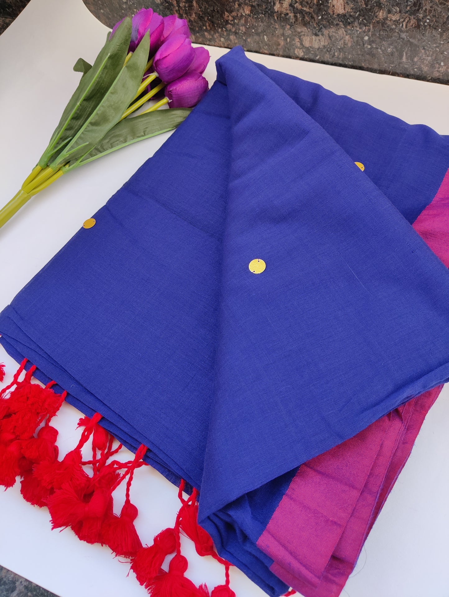 Pure handloom mul cotton saree