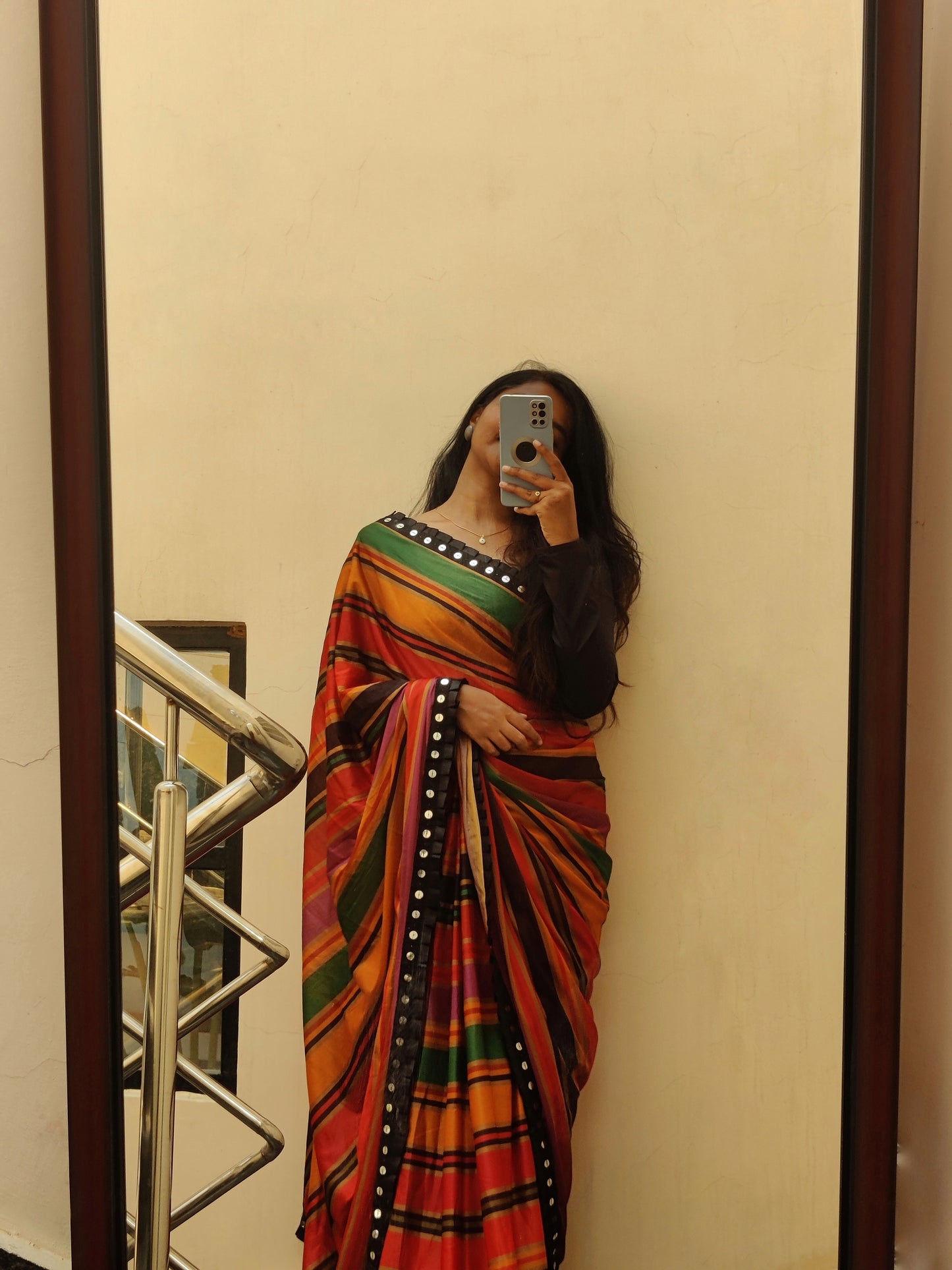 Digital printed saree multicolour