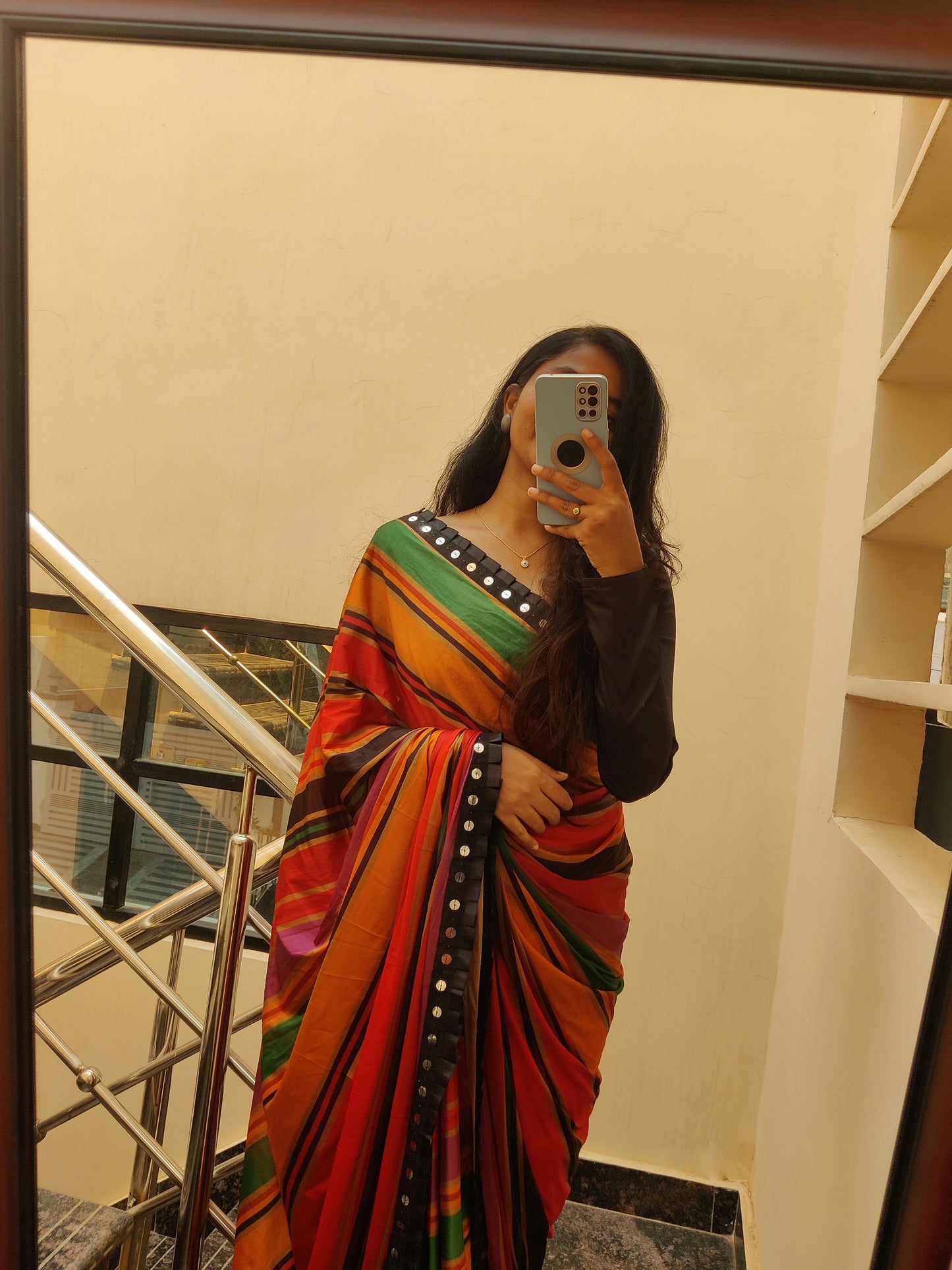 Digital printed saree multicolour